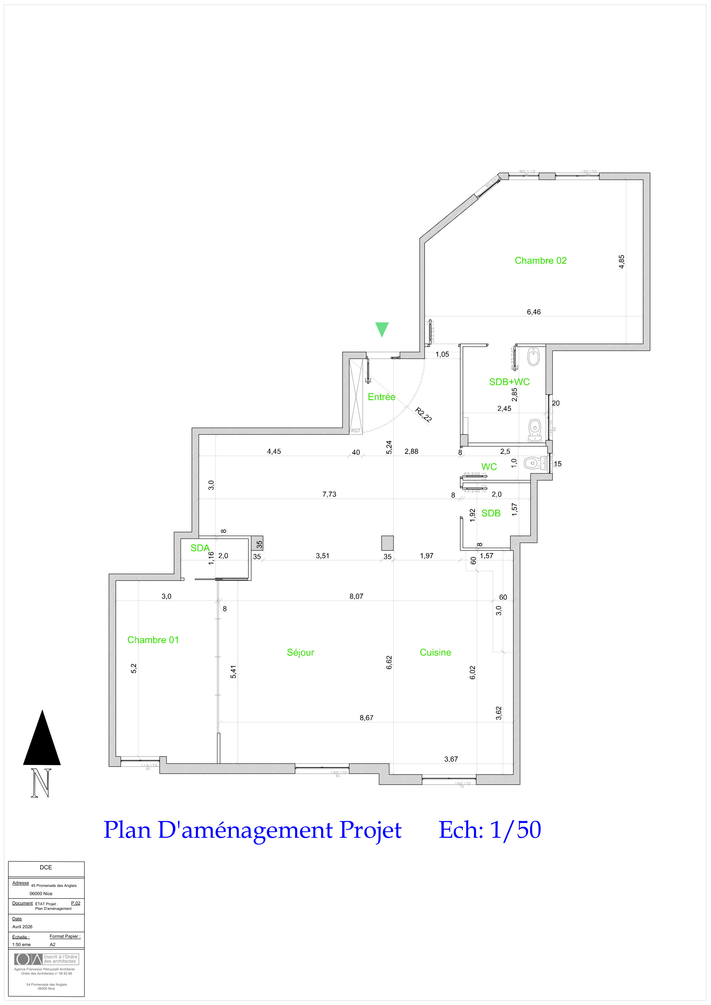 Plan DCE coté au 1/50